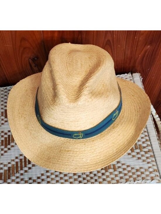 Masters Other - Vintage MASTERS GOLF Tournament STRAW HAT MENS AUGUSTA NATIONAL Made In USA L/XL